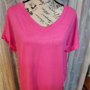 Pink V-Neck Women's Top